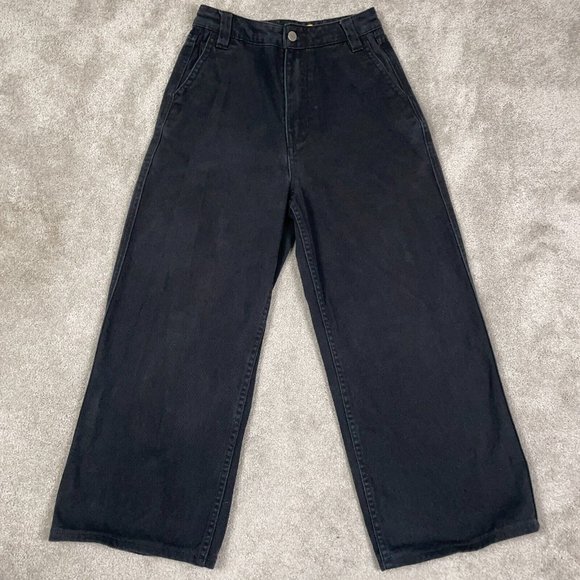 Monet Skateboards Sammi Wide Leg Jeans Womens Sz 13 Black High Rise Denim Skater - Picture 2 of 12